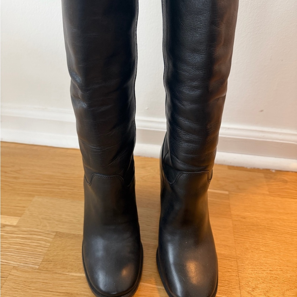 All Saints Midnight Black Over the Knee Boots
